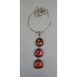 Belinda Terry silver & glass pendant on chain