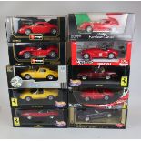 Models - Collection of 1/18 scale model cards to include Hot Wheels