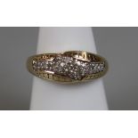 Gold diamond set ring (size N¼)