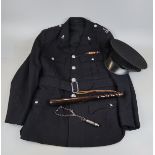 Policeman's jacket, hat, truncheon & whistle - Pre 1967 Worcestershire Constabulary