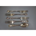 5 heavy hallmarked silver forks & spoon - Approx gross weight: 453g