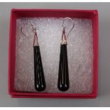 Pair of Pia silver & onyx earrings