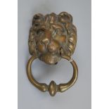 Lion head brass door knocker