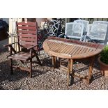 Teak garden table & chair