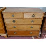 Victorian mahogany chest of 2 over 3 drawers - Approx W: 107cm D: 51cm H: 93cm