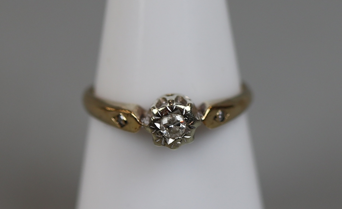 3 gold diamond set rings - Image 6 of 7