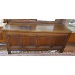 Very large Georgian oak coffer - Approx. W: 176cm D: 62cm H: 78cm