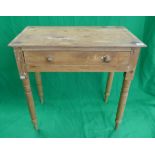 Small antique pine side table - Approx. W: 75cm D: 45cm H:73cm