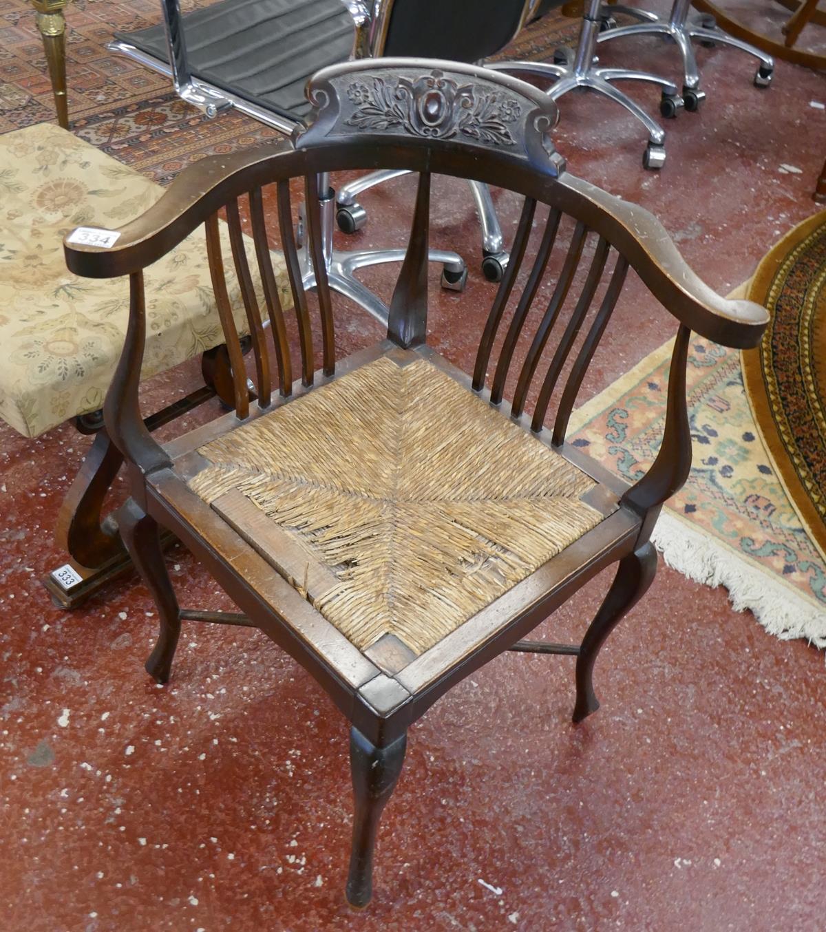 Edwardian rush seated corner chair - Bild 6 aus 6