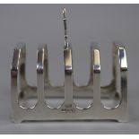 Hallmarked silver toast rack - Makers mark E.V. - Approx 52g