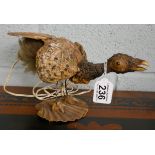 Victorian grotesque bird sea shell lamp