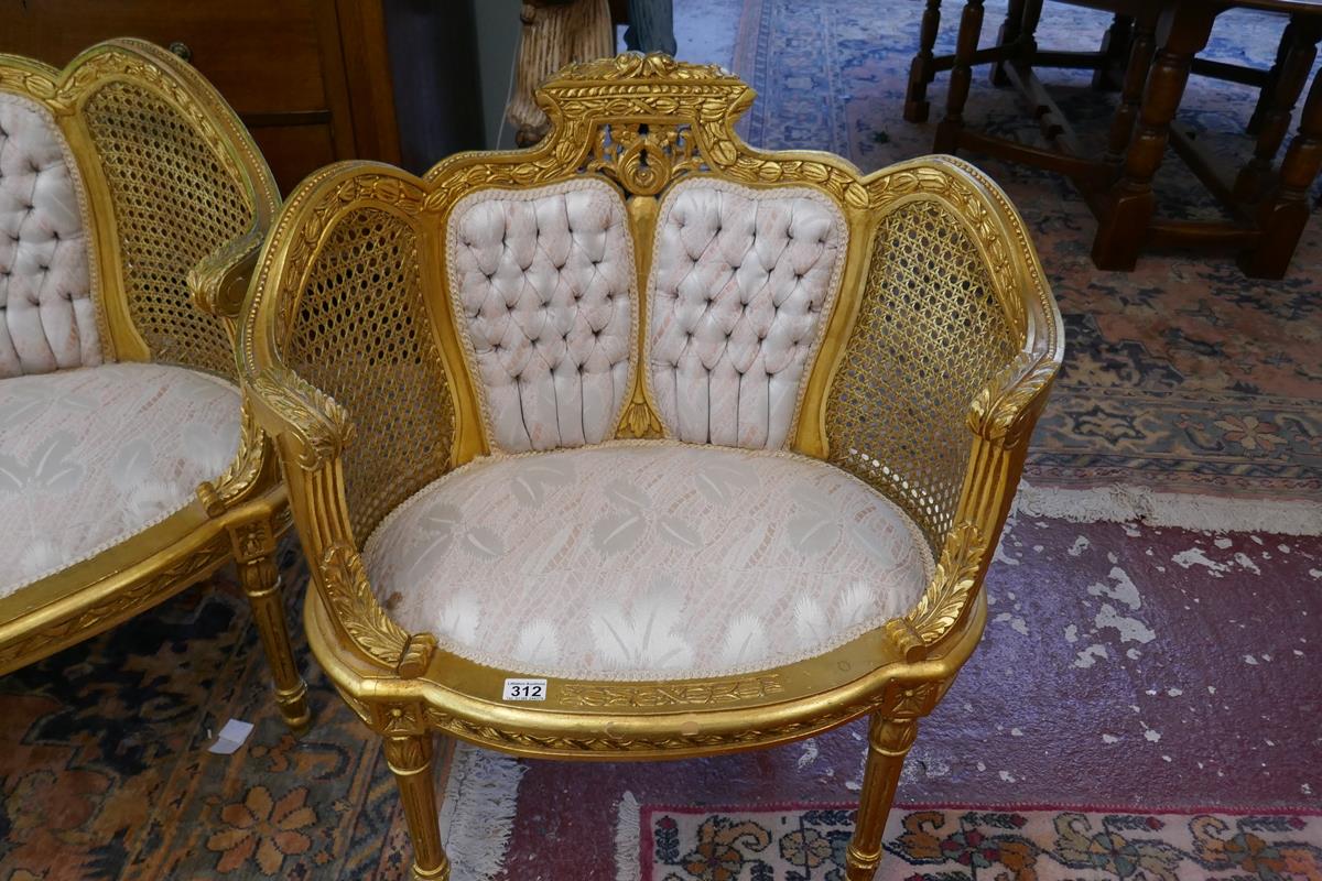 French gilt salon suite - Image 2 of 8