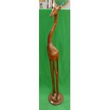 Solid oak carved giraffe - Approx 170cm