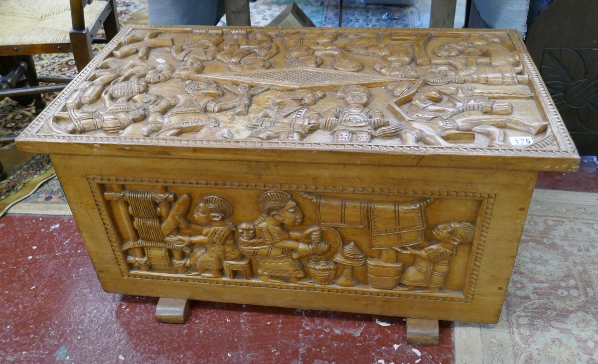 African carved ottoman