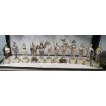 12 fine quality 'Warriors of the World' metal figurines on marble bases