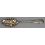 Silver embossed berry spoon
