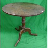 Oak tilt top tripod table