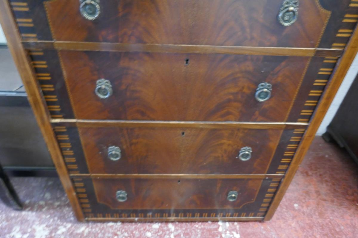 Edwardian inlaid mahogany gentleman's press - Approx. W: 77cm D: 54cm H: 187cm - Image 7 of 8