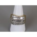 Unusual 18ct gold baguette diamond set ring - Approx 18g - Size Q½