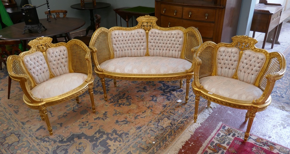 French gilt salon suite