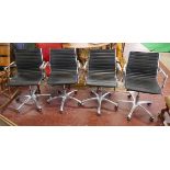 Set of 4 Charles Eames style office chairs