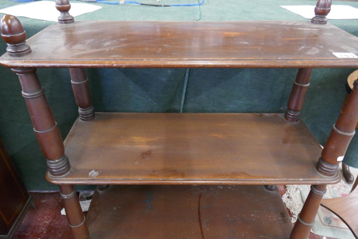 3 tier mahogany buffet stand on casters - Approx. W: 76cm D: 32cm H:83cm - Bild 4 aus 5