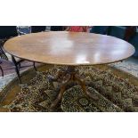 Oak oval pedestal dining table