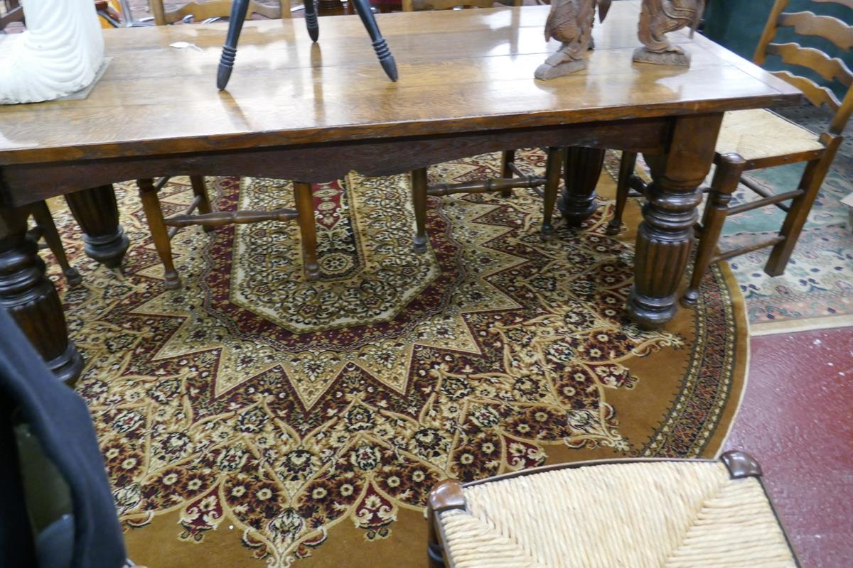 Antique oak plank top refectory table - Approx. L: 188cm W: 83cm H: 71cm - Image 5 of 5