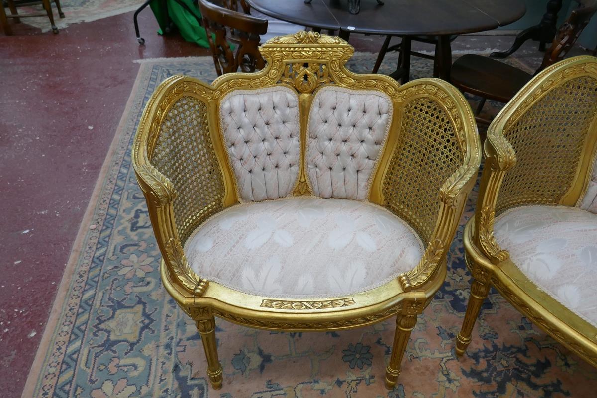 French gilt salon suite - Image 4 of 8