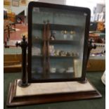 Antique mahogany vanity mirror on marble base