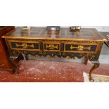 Pine stencilled dresser base - Approx. W: 160cm D: 55cm H:87cm