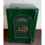 Victorian Skidmore's Bent Steel Safe in good order with key