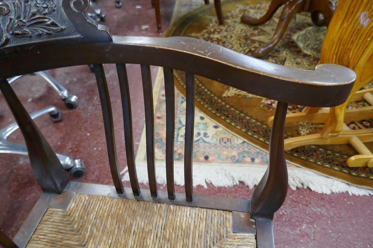 Edwardian rush seated corner chair - Bild 3 aus 6