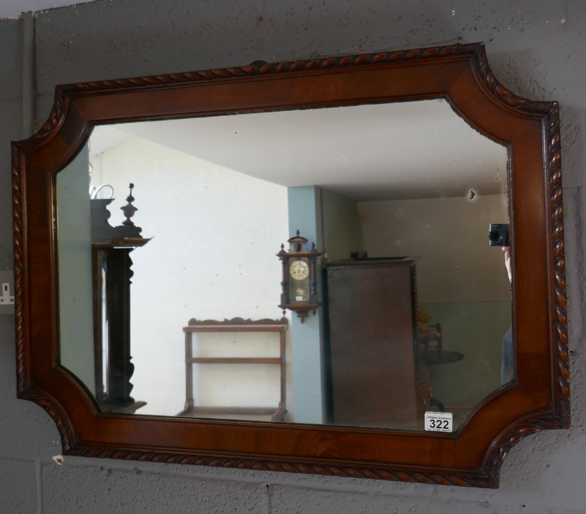 Mahogany framed rope edged mirror