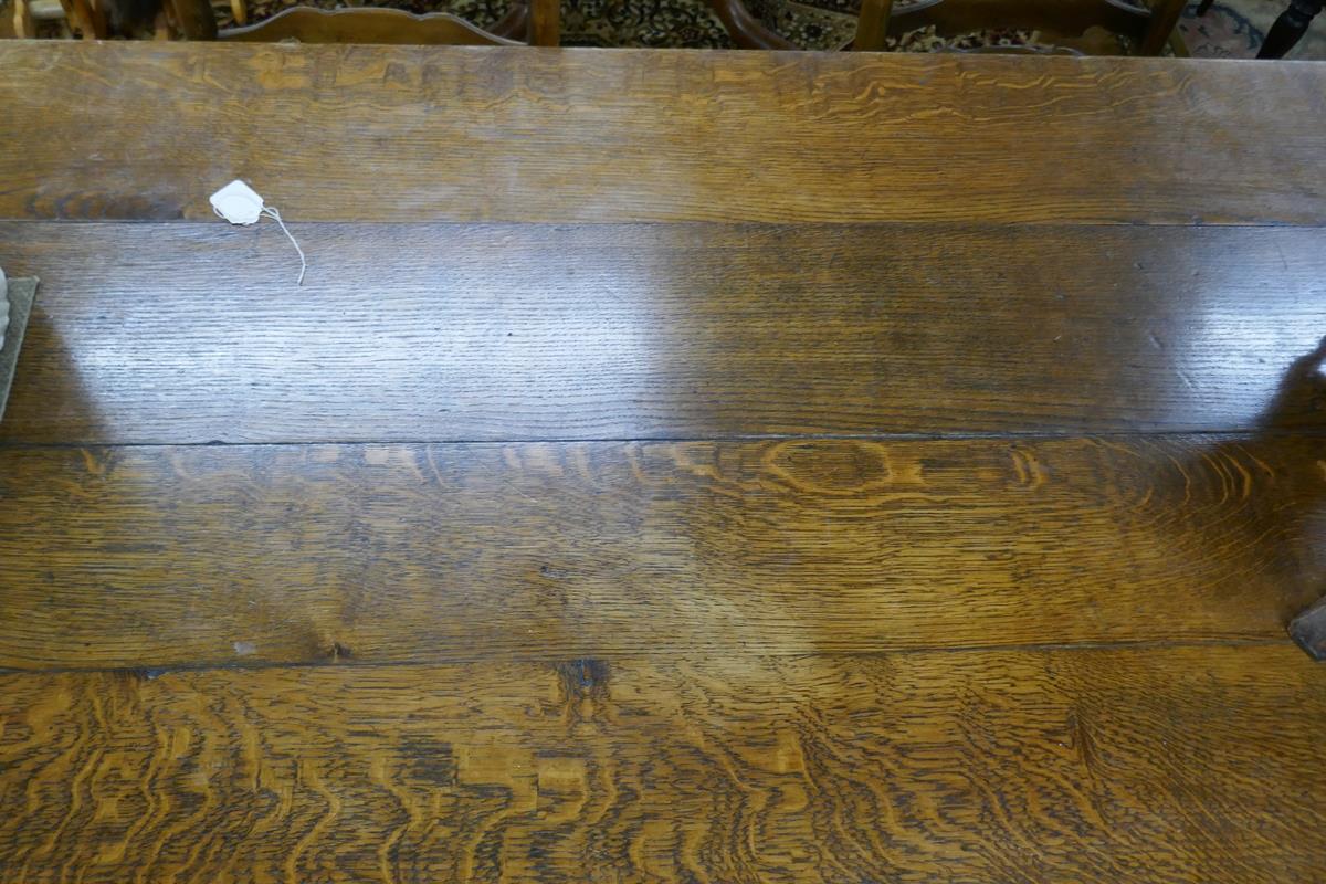 Antique oak plank top refectory table - Approx. L: 188cm W: 83cm H: 71cm - Image 2 of 5