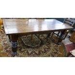 Antique oak plank top refectory table - Approx. L: 188cm W: 83cm H: 71cm
