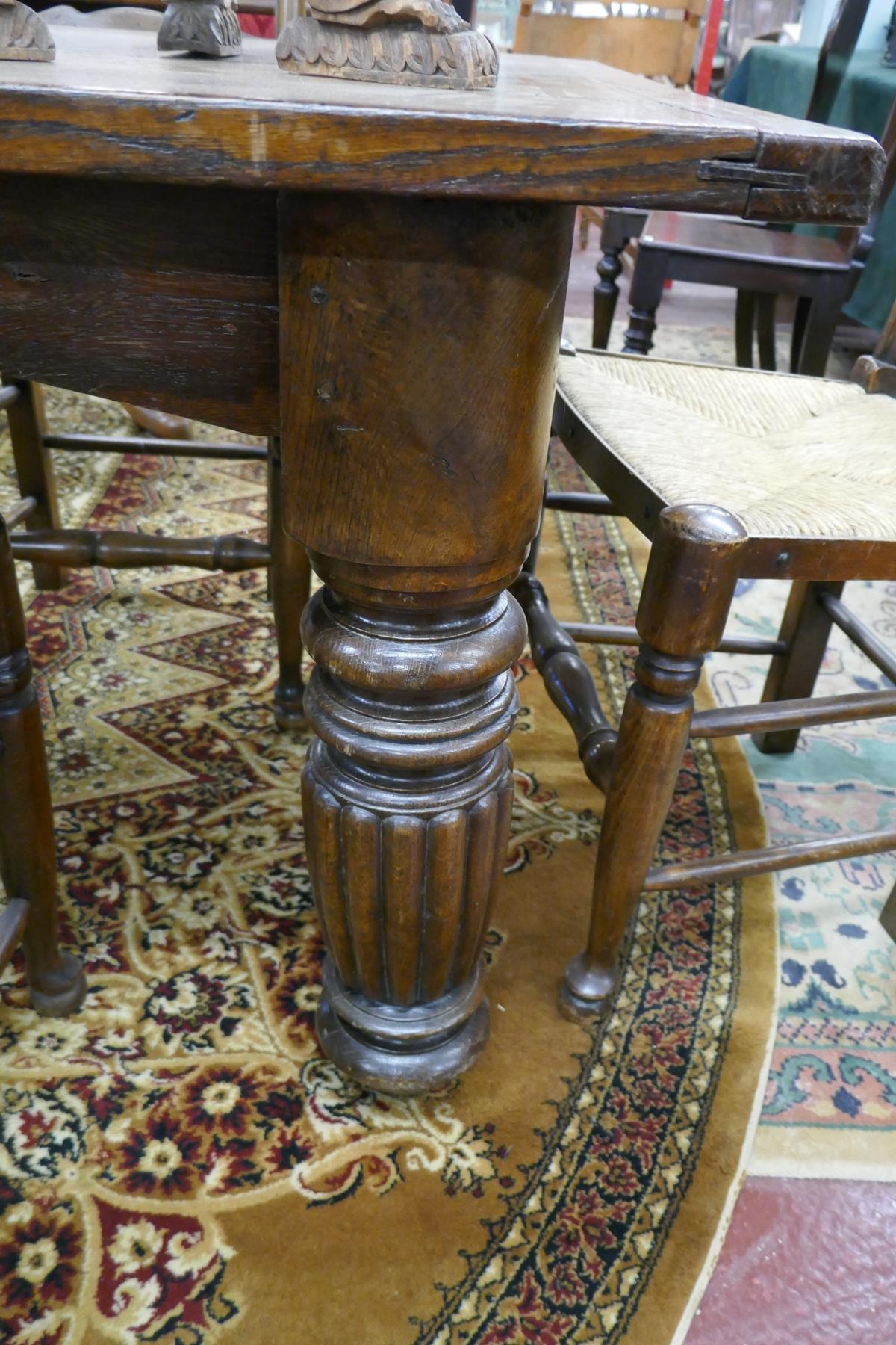 Antique oak plank top refectory table - Approx. L: 188cm W: 83cm H: 71cm - Image 3 of 5