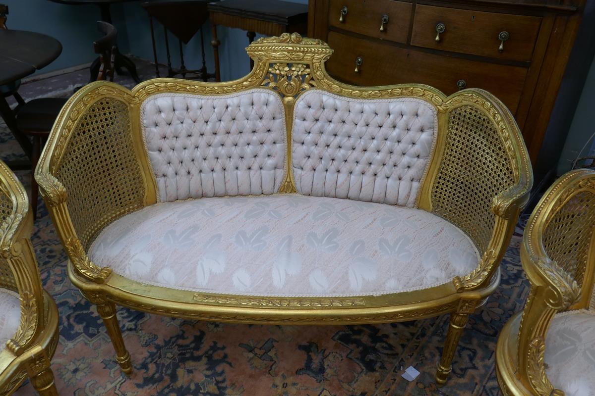 French gilt salon suite - Image 3 of 8