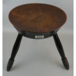 Scottish pokerwork tripod stool