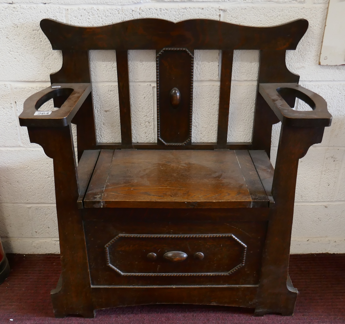 Hall bench with stick stand