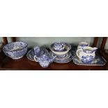 Collection of blue & white china to include Cauldon