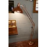 Large copper Anglepoise style standard lamp