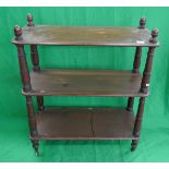 3 tier mahogany buffet stand on casters - Approx. W: 76cm D: 32cm H:83cm
