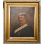 Oil on board - Portrait of military gentleman - Approx image size: 40cm x 50cm