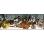 Shelf of metalware to include bellows