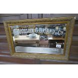 Antique French brandy advertising mirror