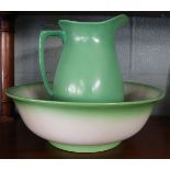 Green jug & bowl