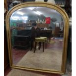 Bevelled glass overmantle mirror - Approx 121cm x 105cm