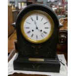 Large slate mantle clock - H: 46cm