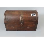 Small metal bound wooden trunk